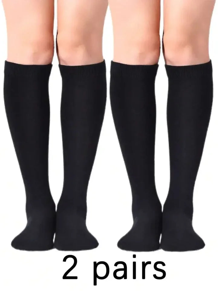 Women Over-The-Knee Socks Solid Color Comfortable Warm Casual Sports Socks