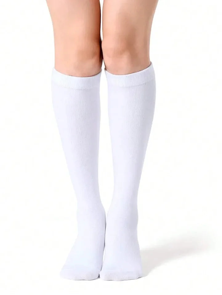 Women Over-The-Knee Socks Solid Color Comfortable Warm Casual Sports Socks