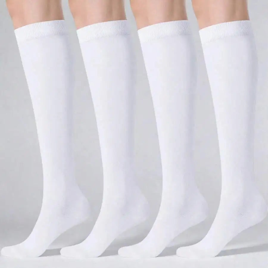 Women Over-The-Knee Socks Solid Color Comfortable Warm Casual Sports Socks
